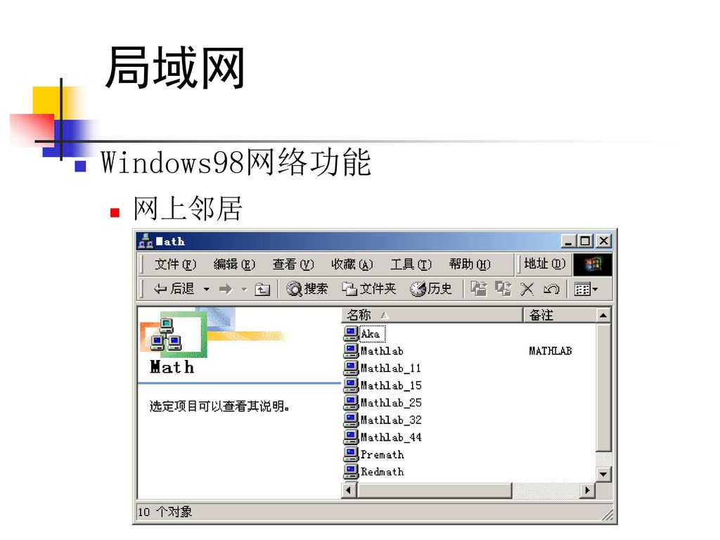 局域网 Windows98网络功能 网上邻居