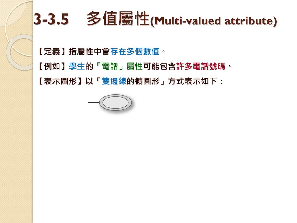 3-3.5 多值屬性(Multi-valued attribute)