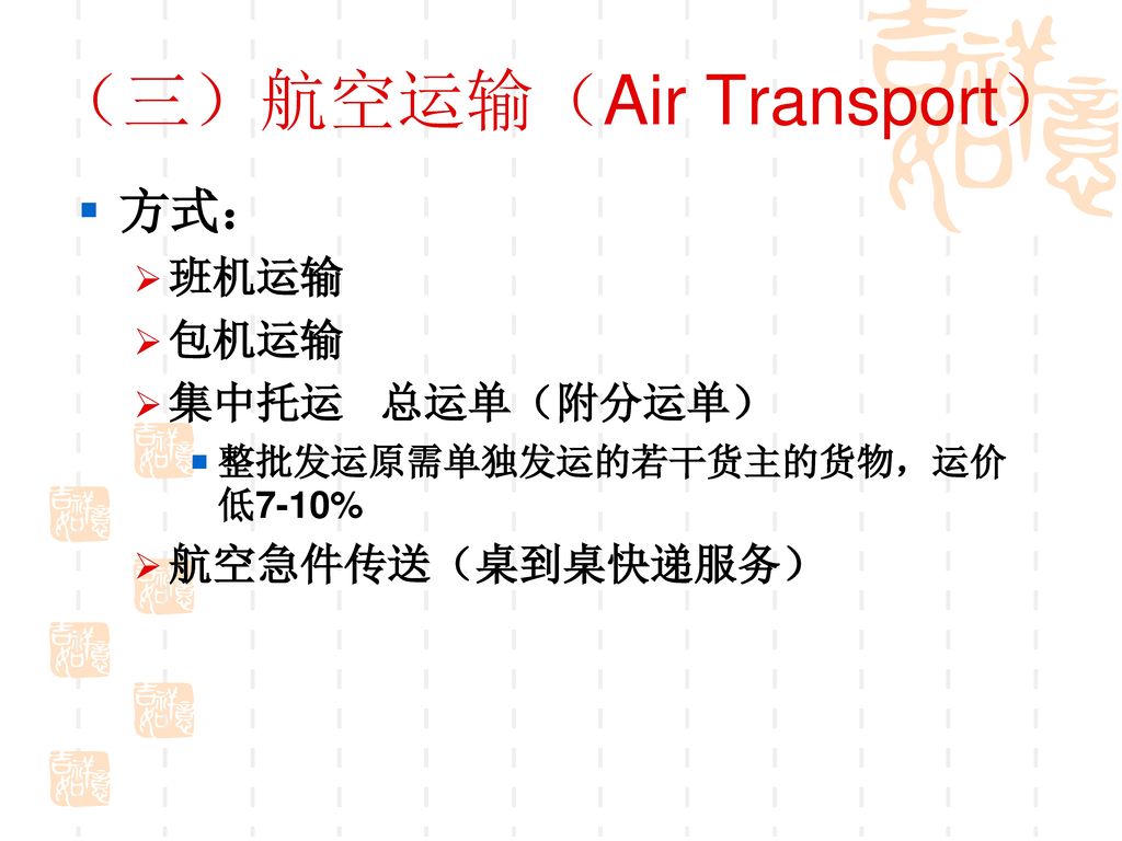 （三）航空运输（Air Transport）
