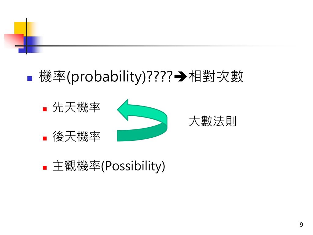 機率(probability) 相對次數