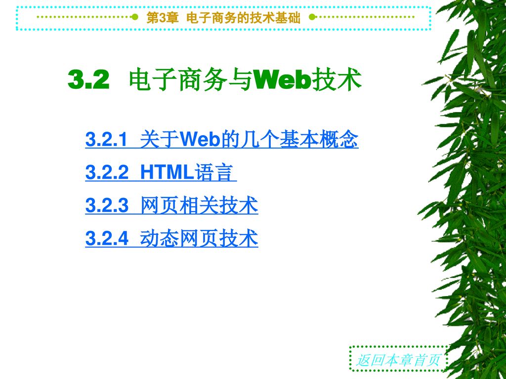 3.2 电子商务与Web技术 关于Web的几个基本概念 HTML语言 网页相关技术