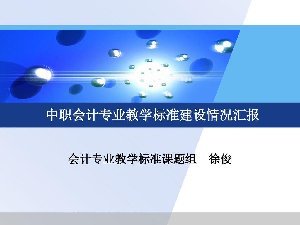 中职会计专业教学标准建设情况汇报 会计专业教学标准课题组 徐俊 Ppt Download