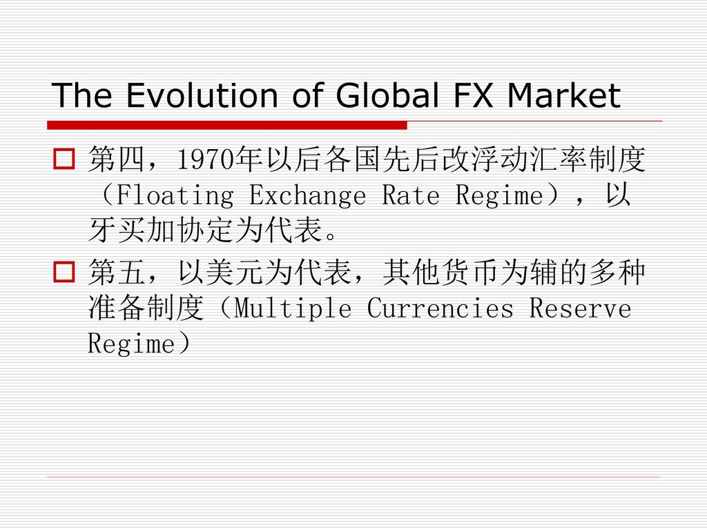 The Evolution of Global FX Market