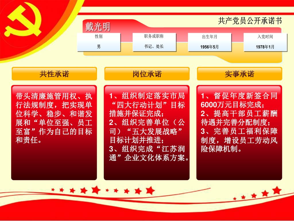 13年度共产党员公开承诺书镇江市交通工程建设管理处党支部 Ppt Download