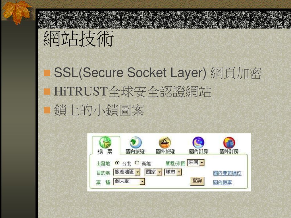 網站技術 SSL(Secure Socket Layer) 網頁加密 HiTRUST全球安全認證網站 鎖上的小鎖圖案