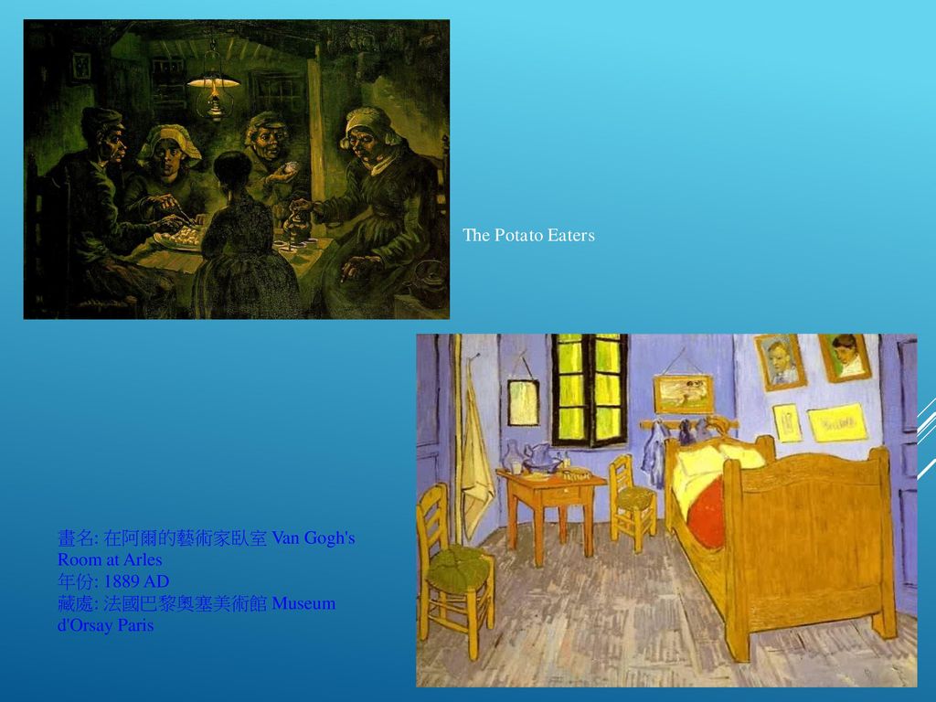 The Potato Eaters 畫名: 在阿爾的藝術家臥室 Van Gogh s Room at Arles.