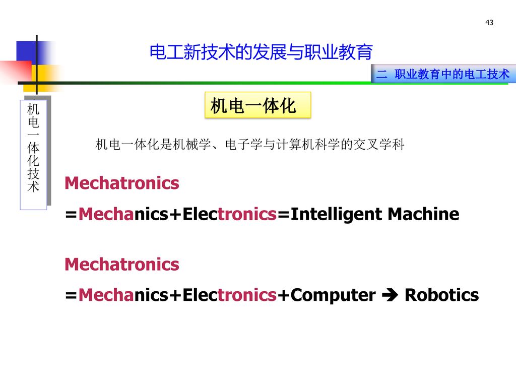 =Mechanics+Electronics=Intelligent Machine