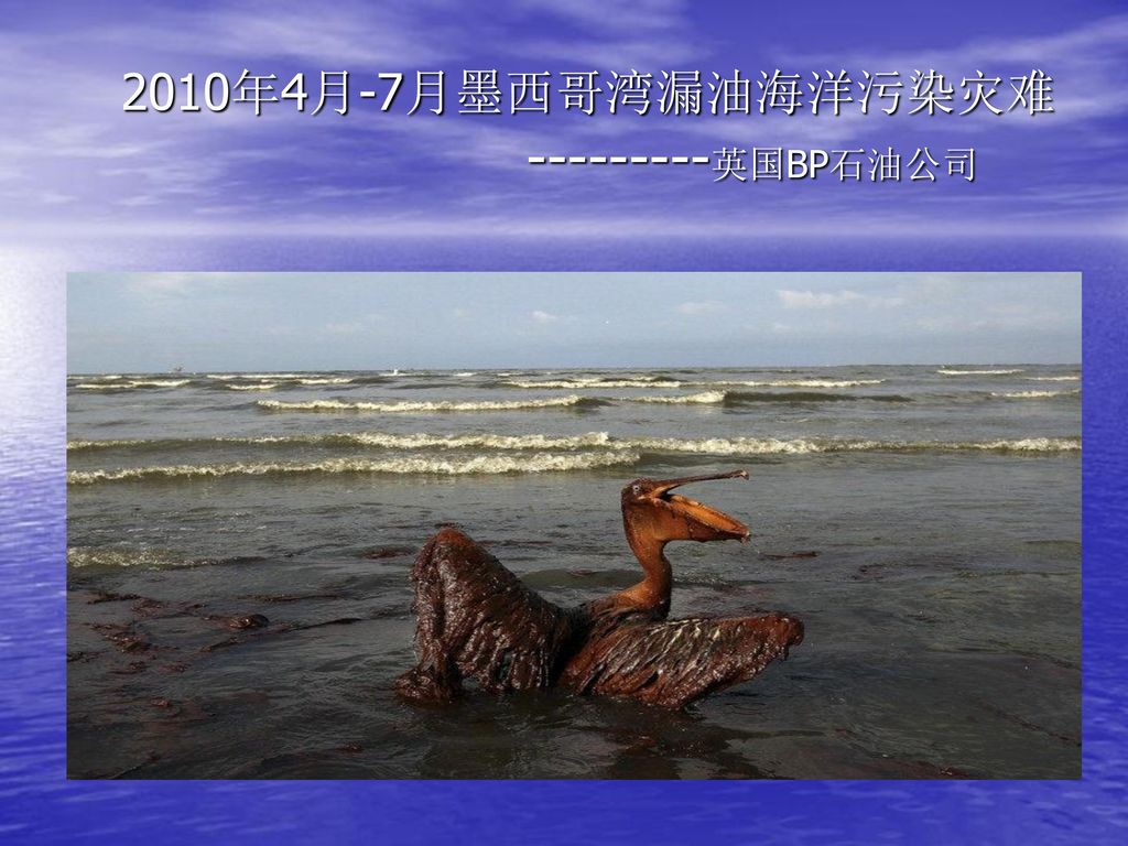 2010年4月-7月墨西哥湾漏油海洋污染灾难 英国BP石油公司