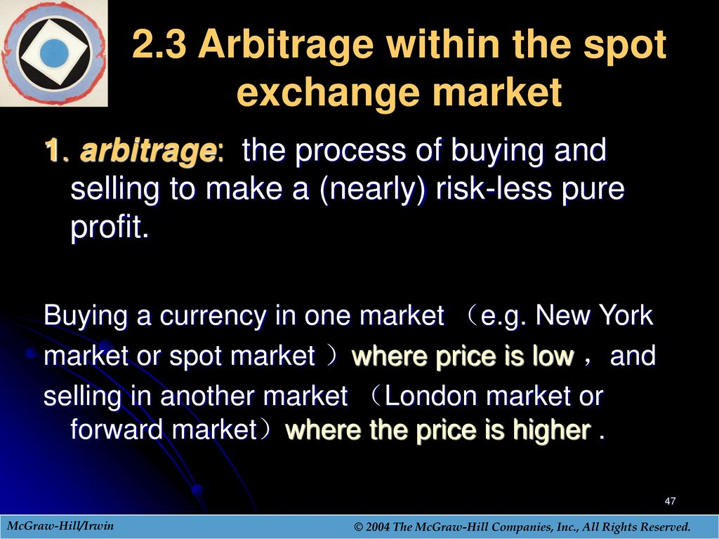 2.3 Arbitrage within the spot exchange market