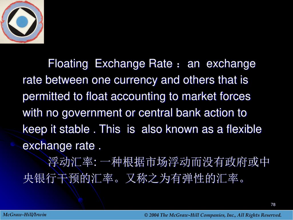 Floating Exchange Rate ：an exchange