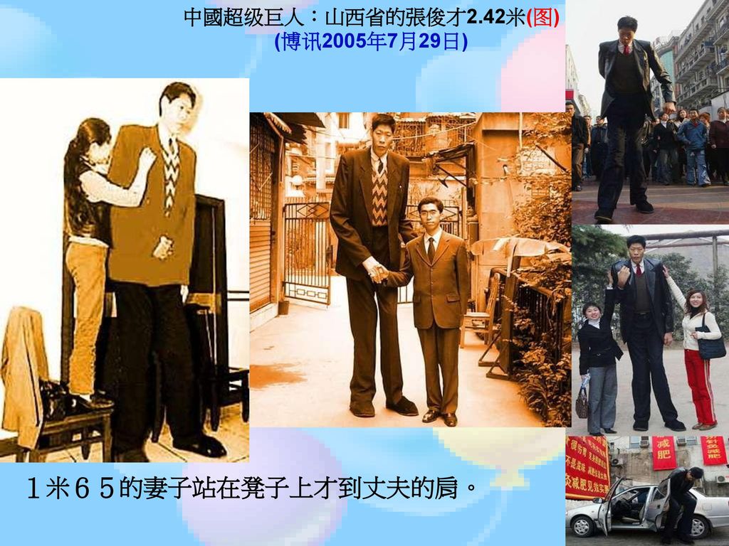中國超级巨人：山西省的張俊才2.42米(图) (博讯2005年7月29日)