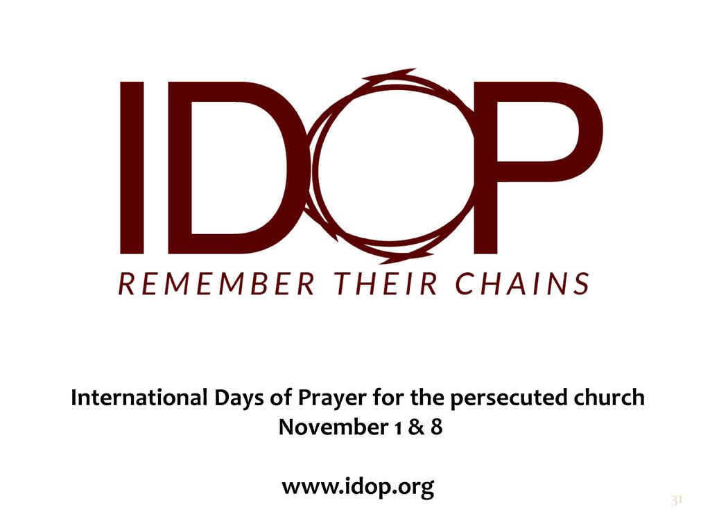 International Days of Prayer for the persecuted church