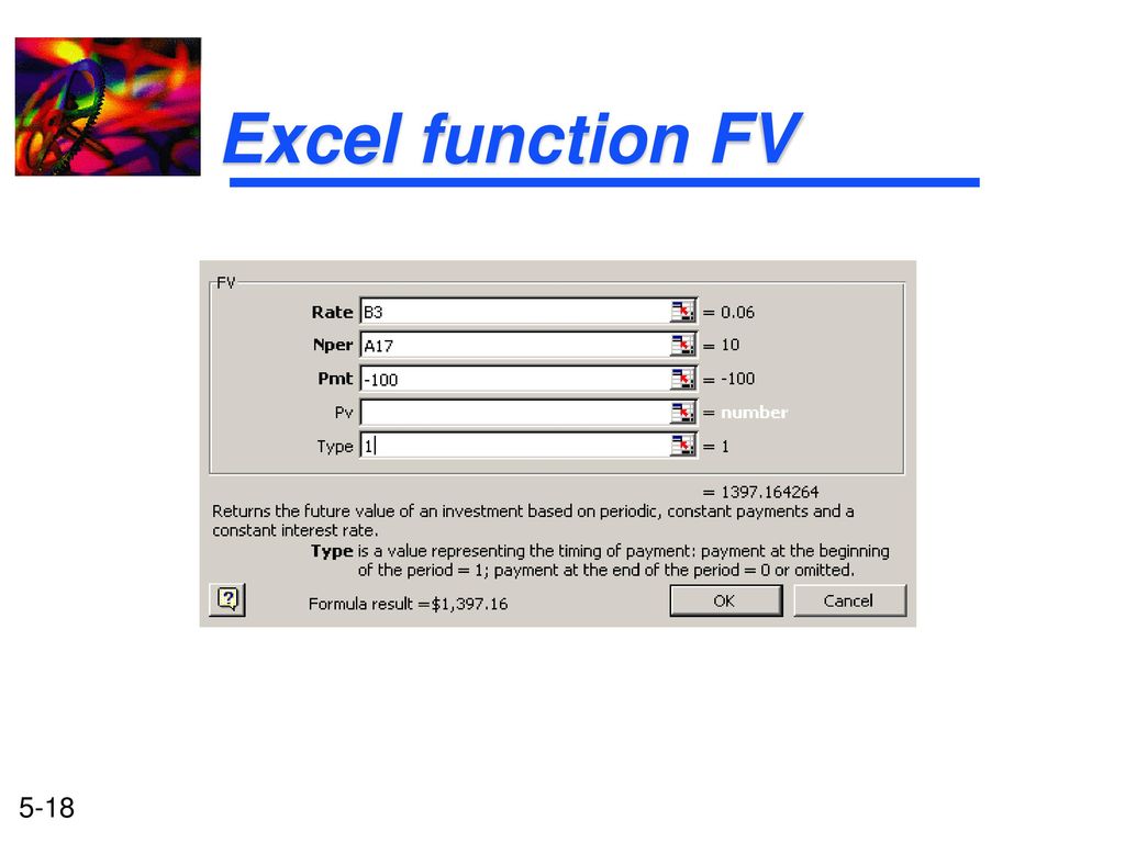 Excel function FV