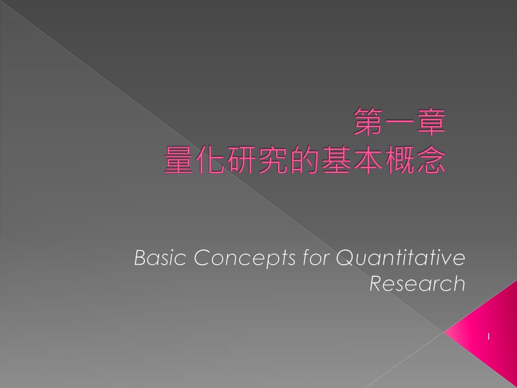 Basic Concepts for Quantitative Research