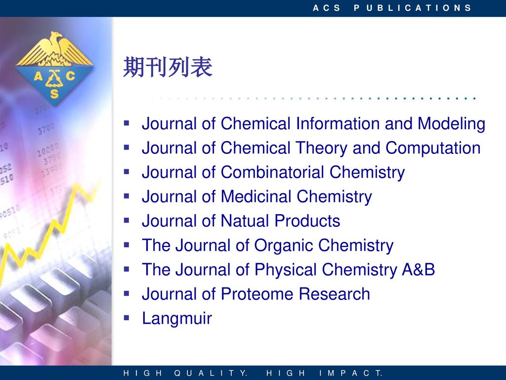期刊列表 Journal of Chemical Information and Modeling