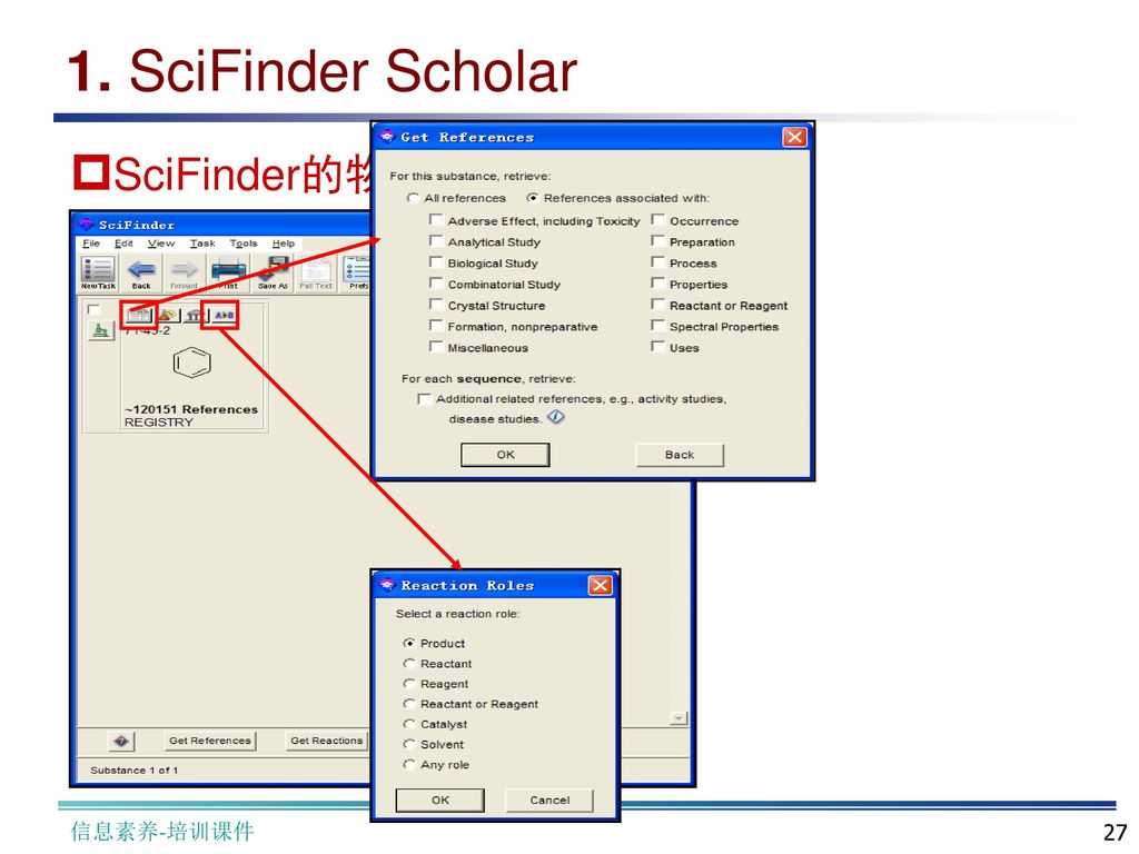 1. SciFinder Scholar SciFinder的物质检索与分析 信息素养-培训课件