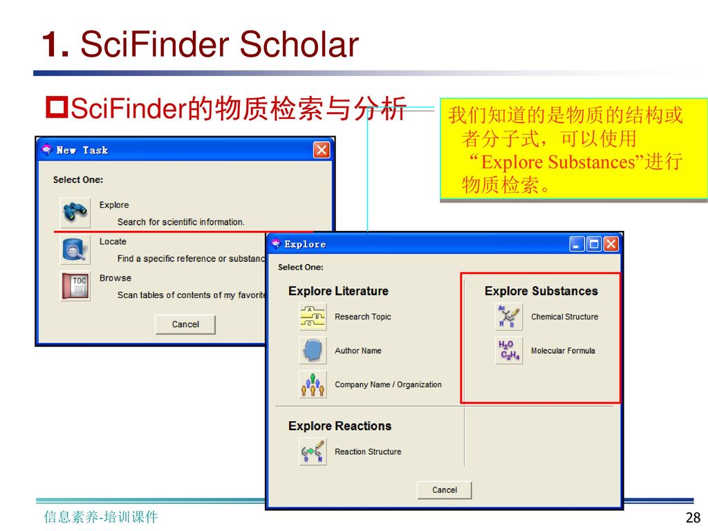 1. SciFinder Scholar SciFinder的物质检索与分析