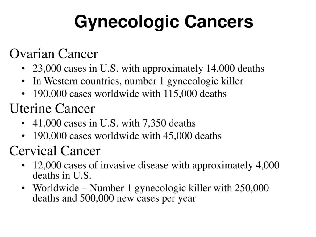 Gynecologic Cancers Ovarian Cancer Uterine Cancer Cervical Cancer