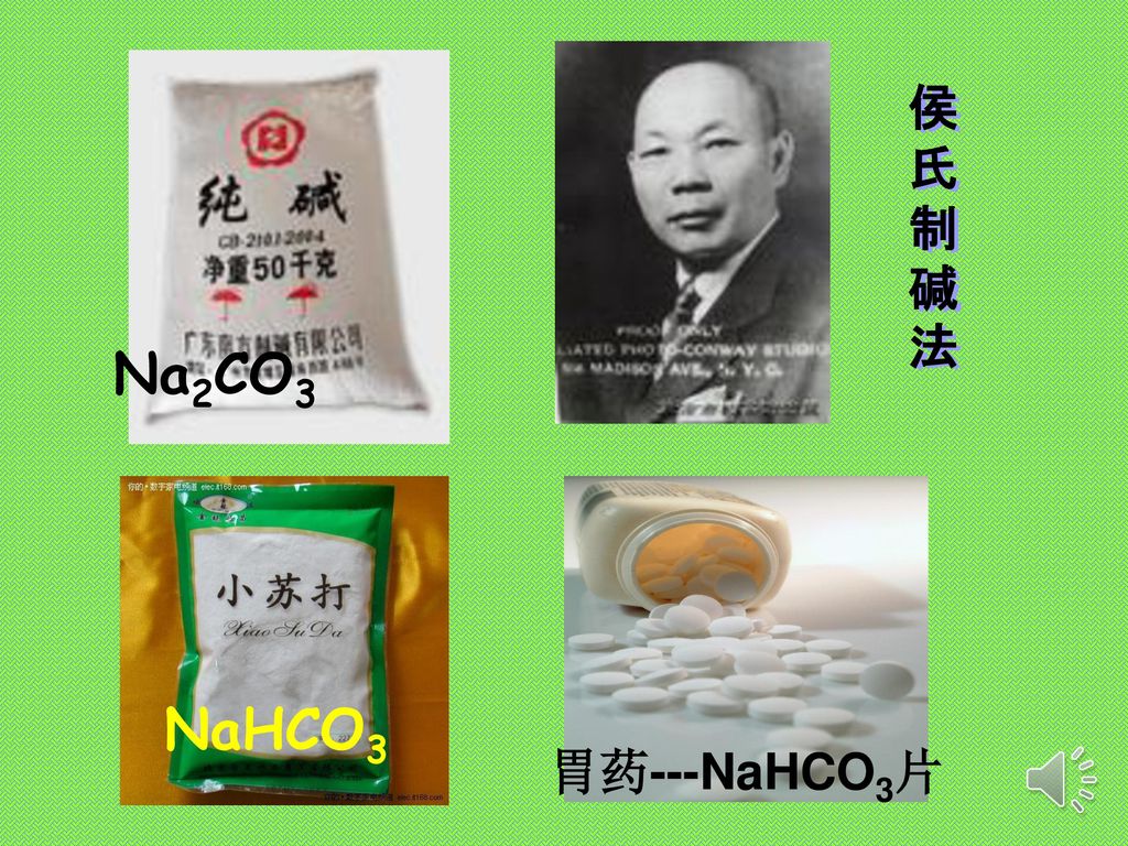侯氏制碱法 Na2CO3 胃药---NaHCO3片 NaHCO3