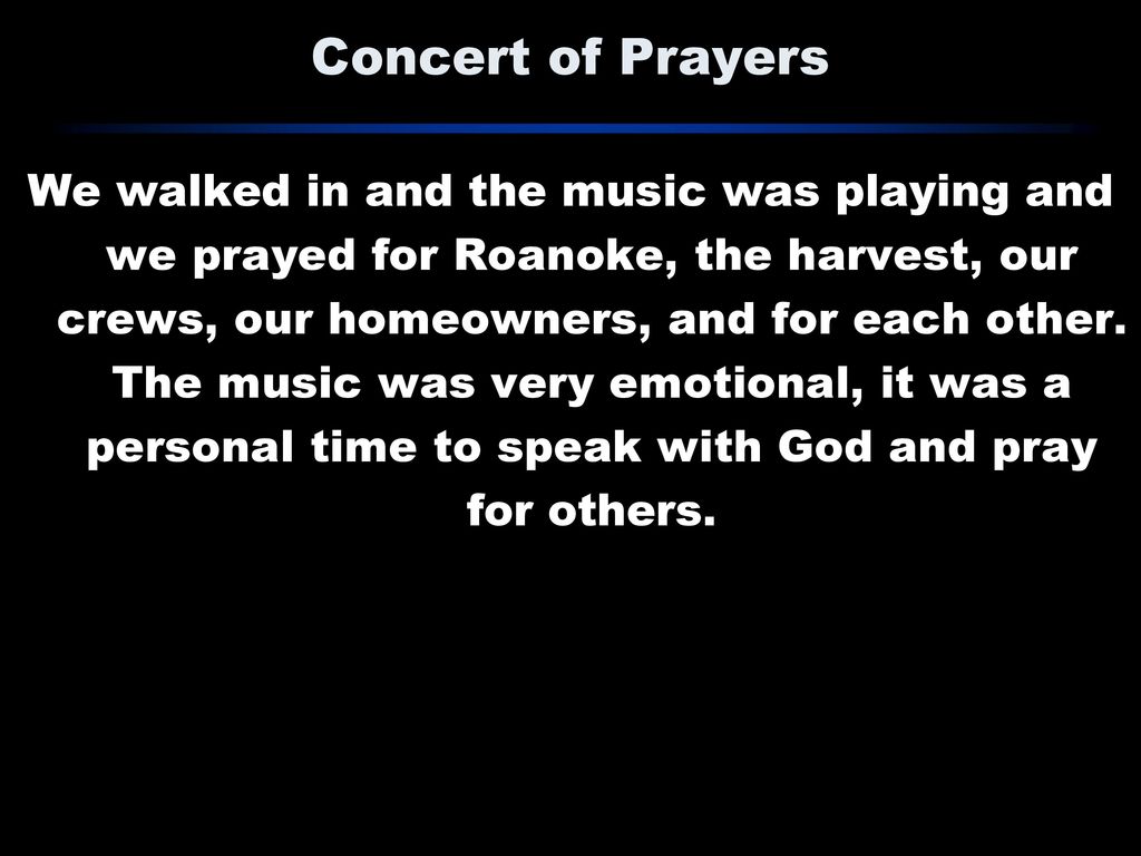 Concert of Prayers
