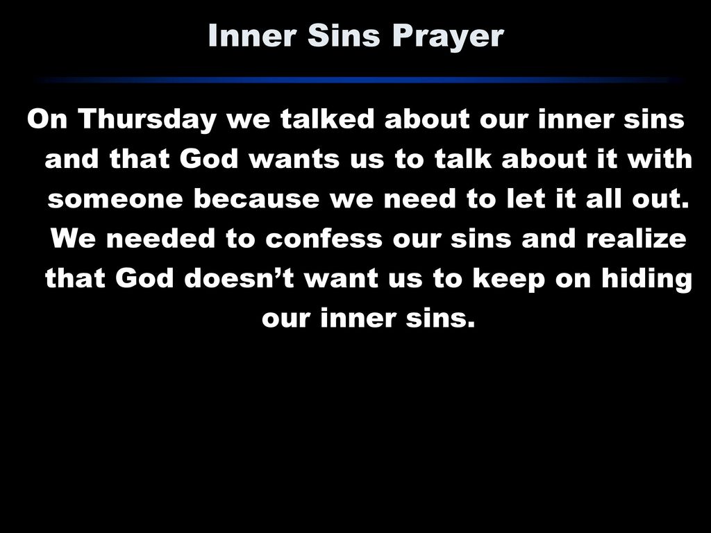 Inner Sins Prayer