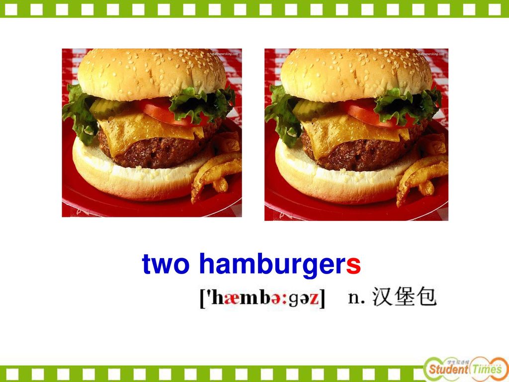 two hamburgers