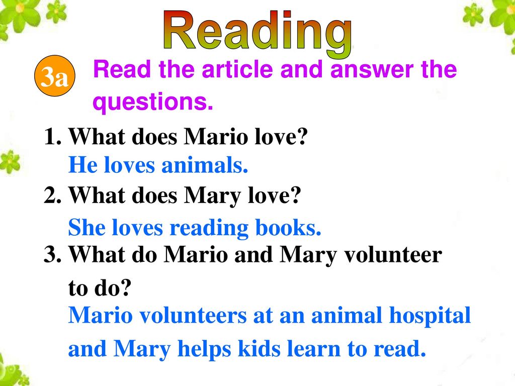 Reading 3a Read the article and answer the questions.