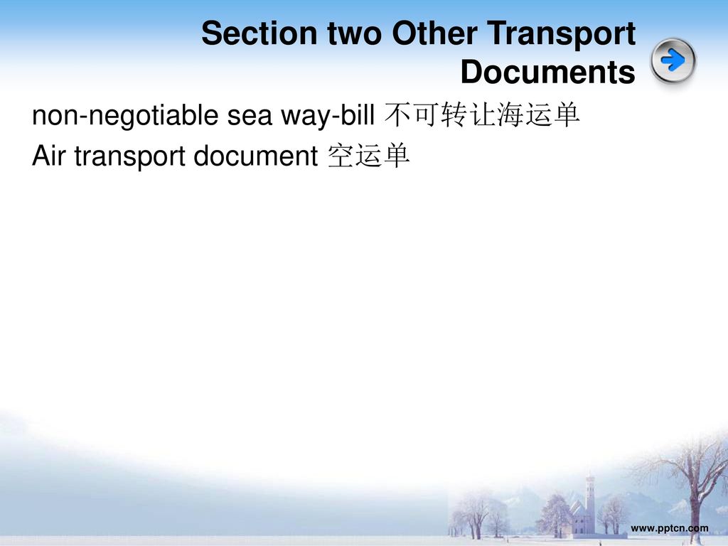 Section two Other Transport Documents