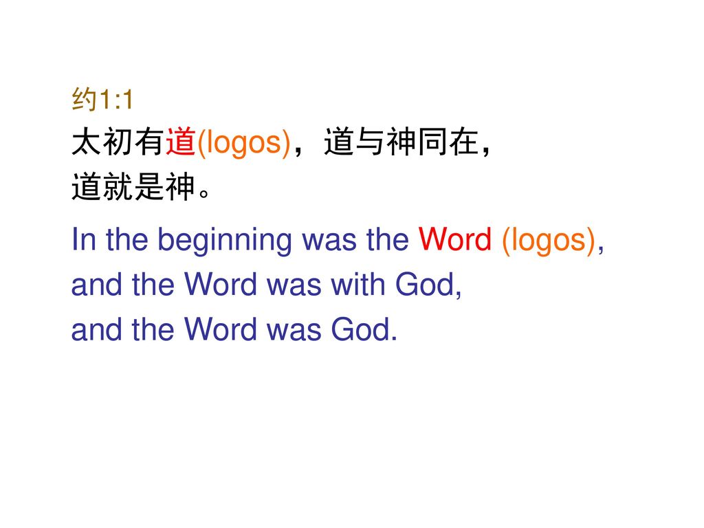 In the beginning was the Word (logos), and the Word was with God,
