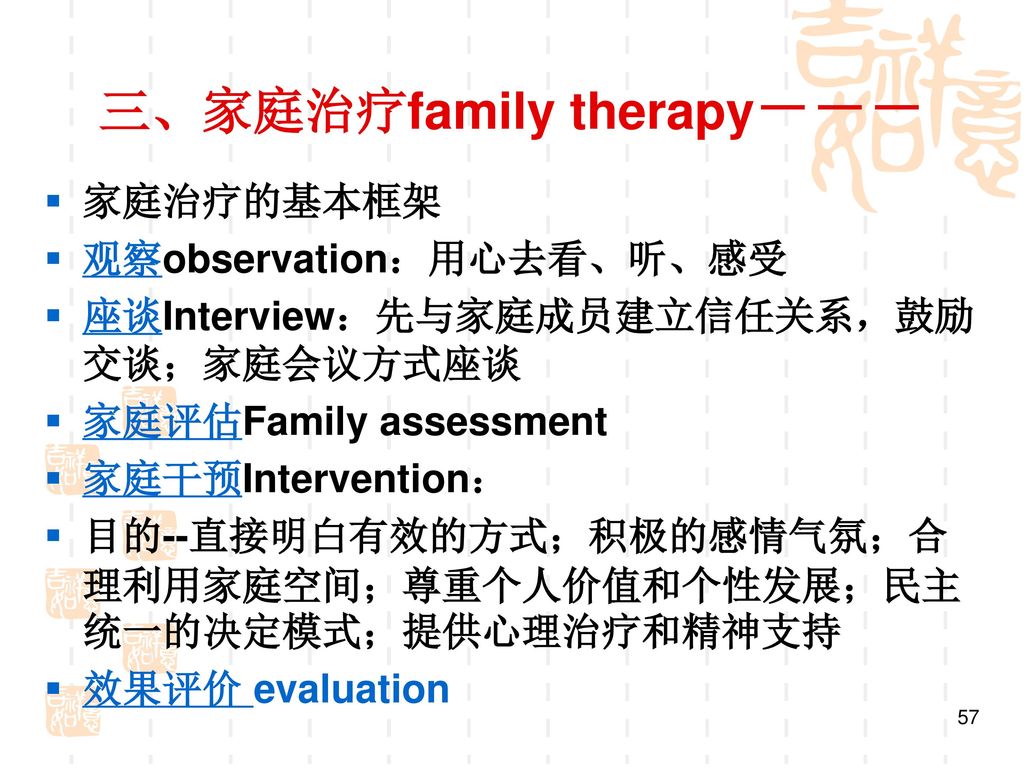 三、家庭治疗family therapy－－－