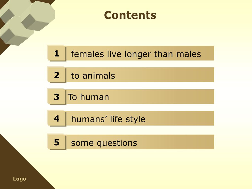 Contents females live longer than males to animals humans’ life style