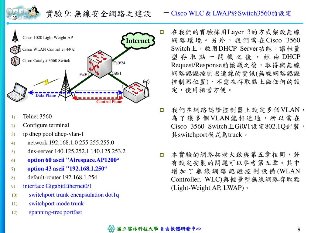 Cisco WLC & LWAP於Switch3560的設定