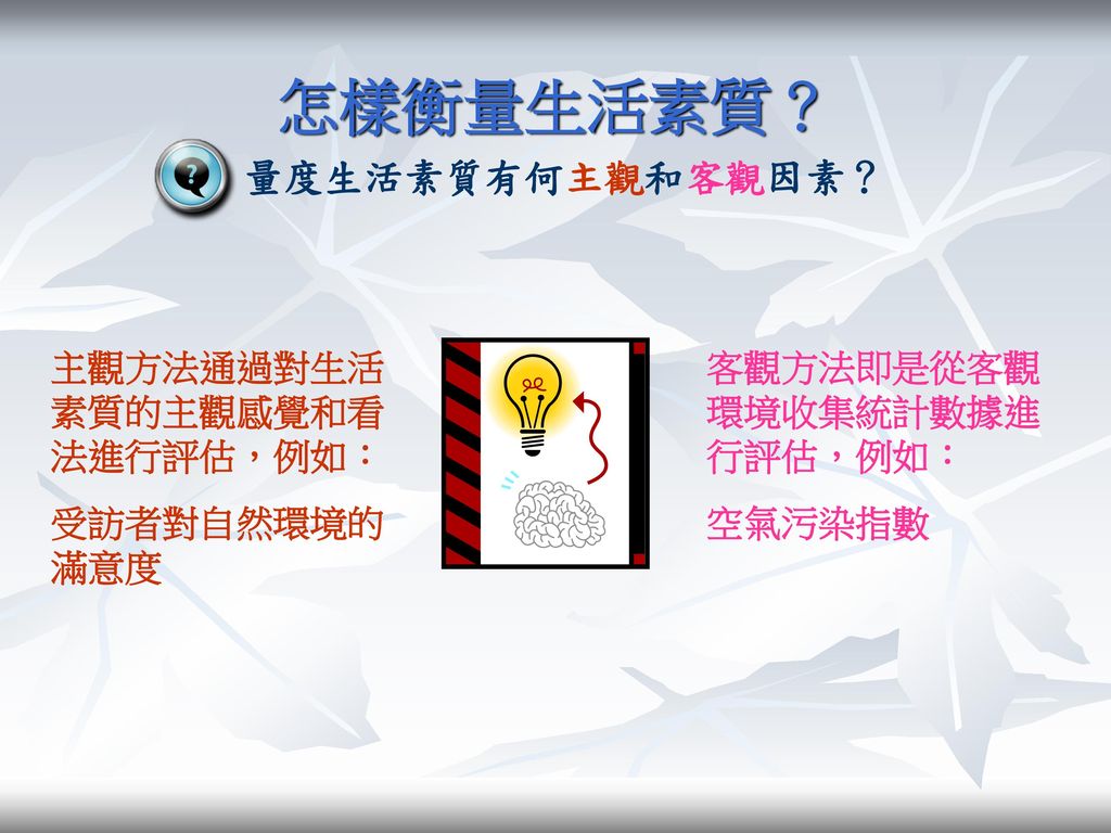 衡量生活素質的角度及香港的情況 Ppt Download