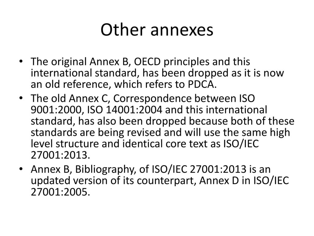 Other annexes