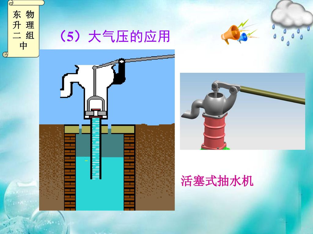 （5）大气压的应用 活塞式抽水机