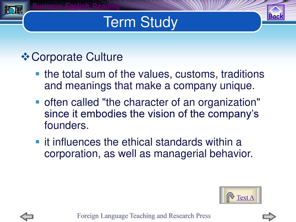 Term Study Corporate Culture