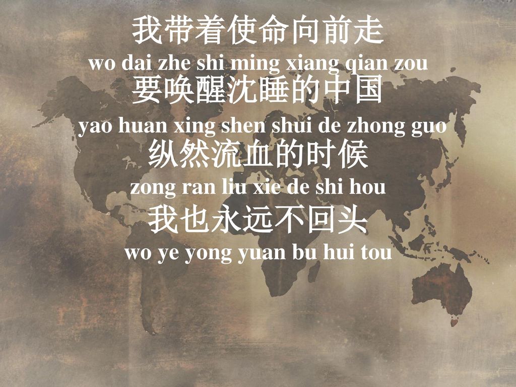 要唤醒沈睡的中国 yao huan xing shen shui de zhong guo 纵然流血的时候