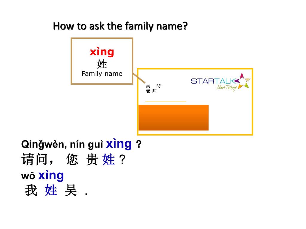 How to ask the family name