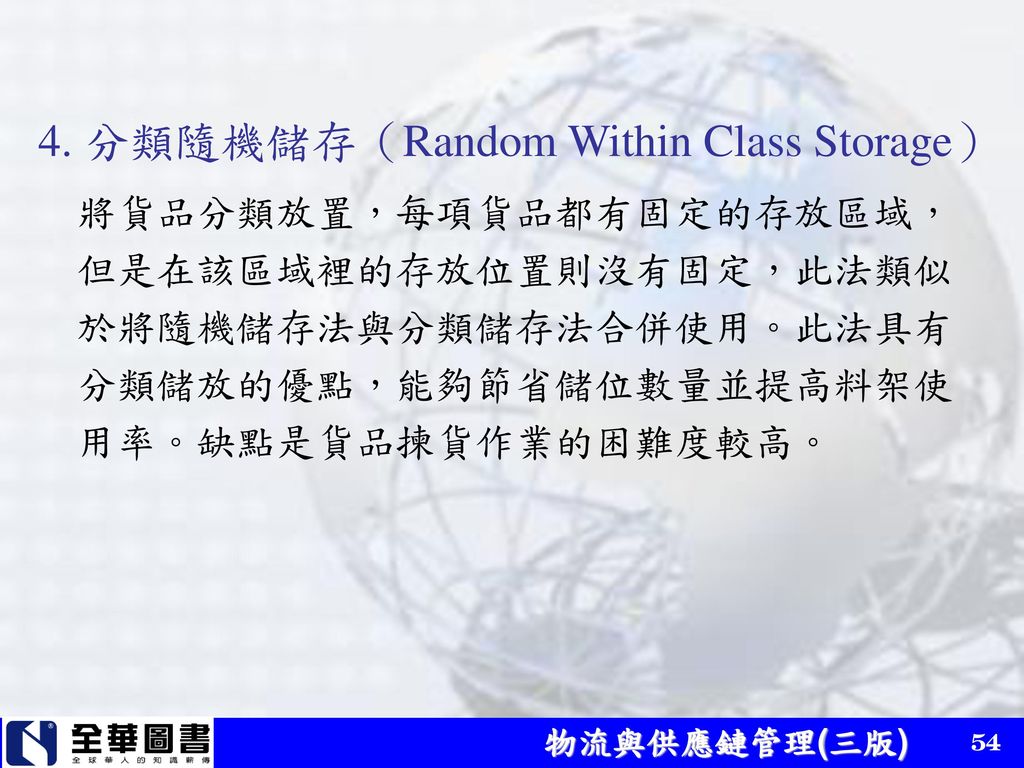 4. 分類隨機儲存（Random Within Class Storage）