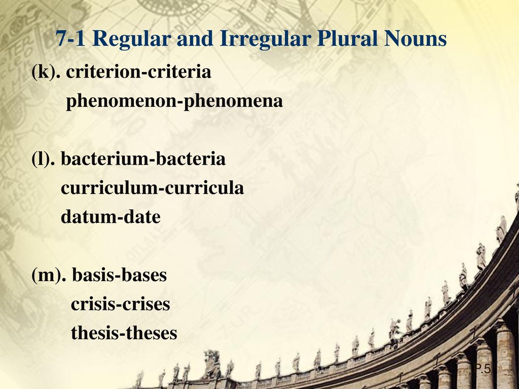 7-1 Regular and Irregular Plural Nouns