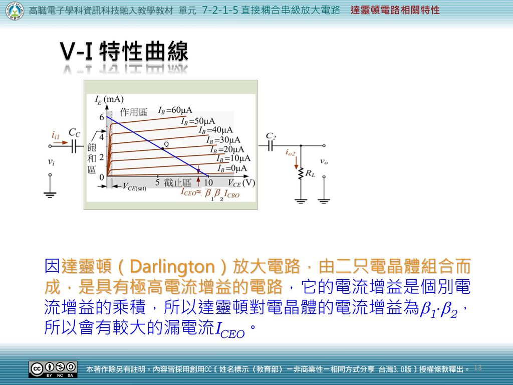直接耦合串級放大電路 達靈頓電路相關特性