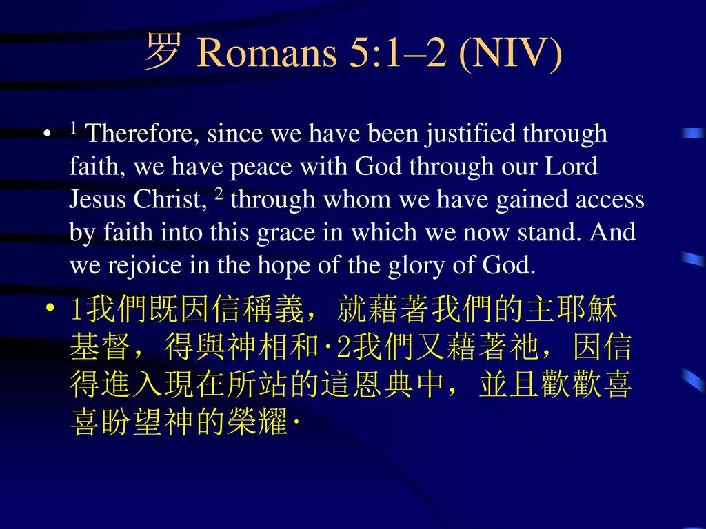 罗 Romans 5:1–2 (NIV)