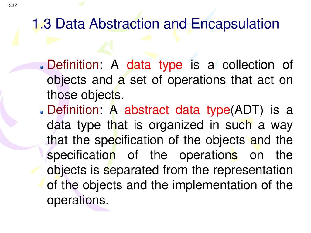 1.3 Data Abstraction and Encapsulation