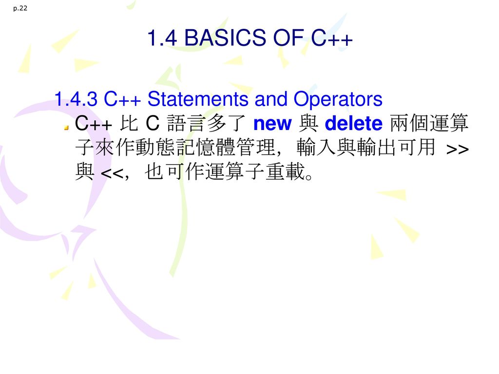 1.4 BASICS OF C C++ Statements and Operators