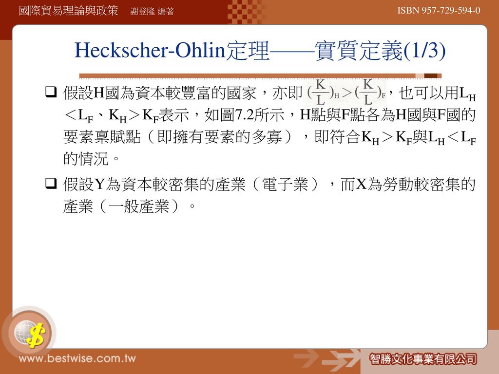 Heckscher-Ohlin定理——實質定義(1/3)