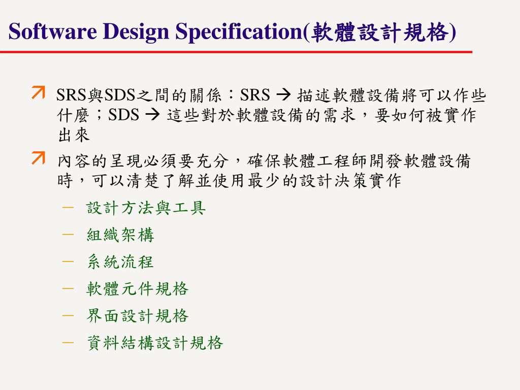 Software Design Specification(軟體設計規格)