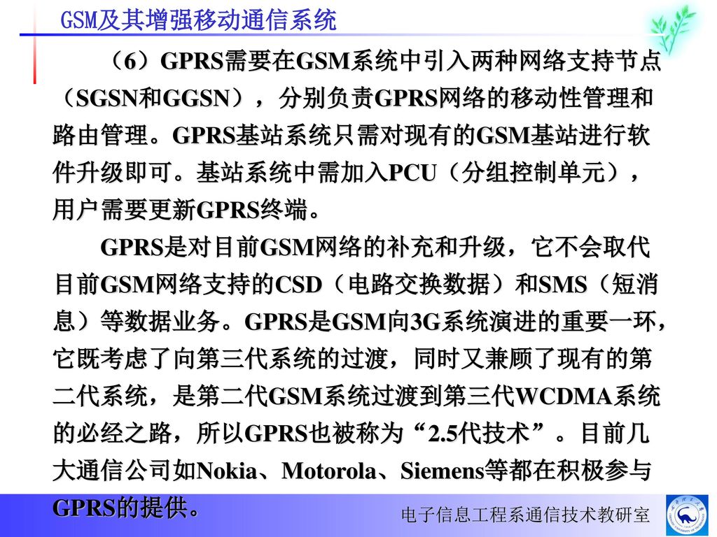 第6章gsm及其增强移动通信系统1 概述2 Gsm系统的组成及相关的接口3 Gsm系统的网络结构与编号计划 Ppt Download