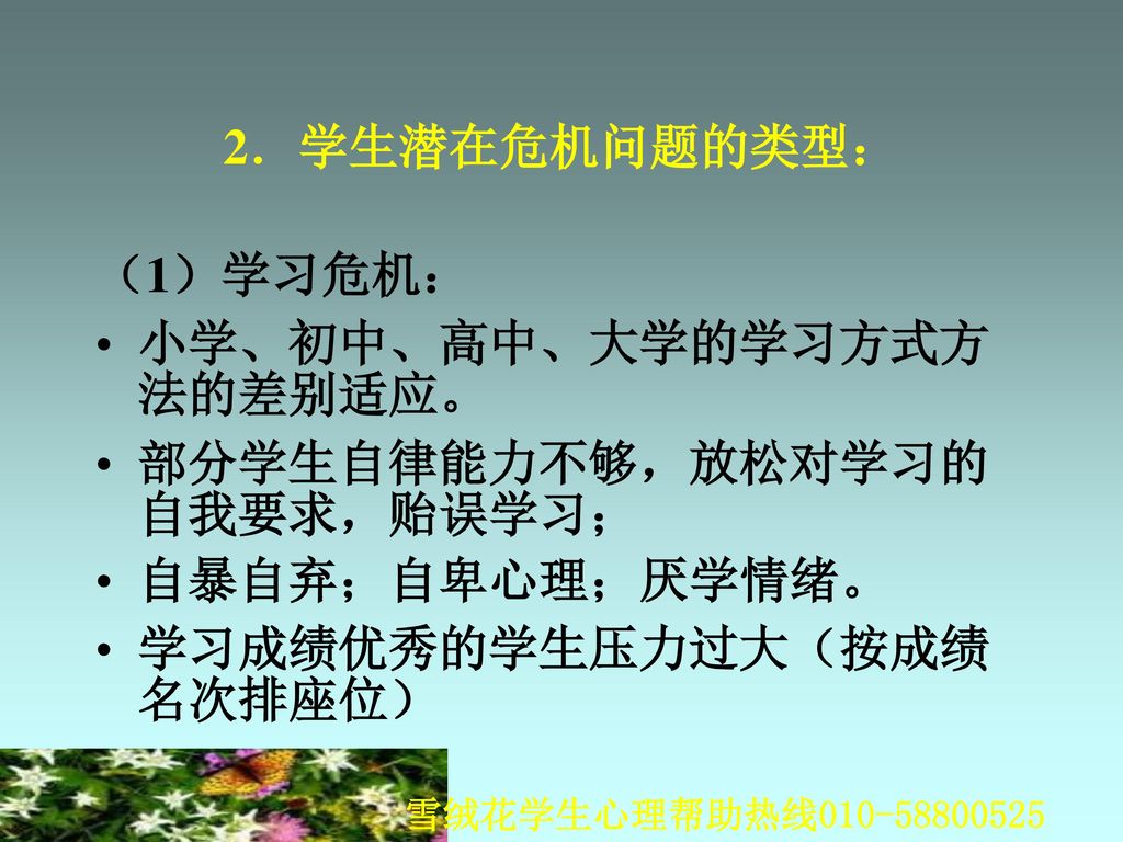 心理学视角下的校园危机事件的管理北京师范大学心理咨询中心聂振伟 Ppt Download