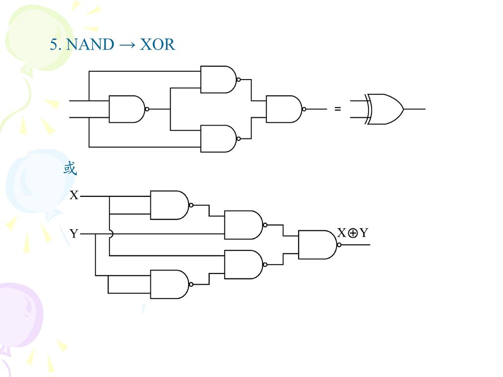 5. NAND → XOR 或