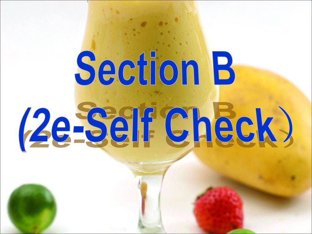 Section B (2e-Self Check）